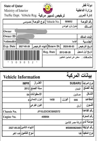 سوبارو Impreza 2012